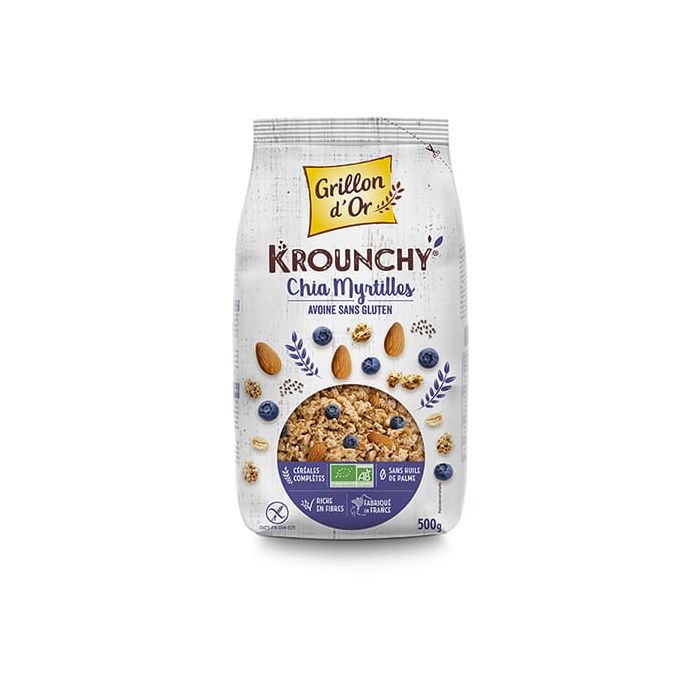 Crunchy chia arándanos Grillon 500g ECO main product photo